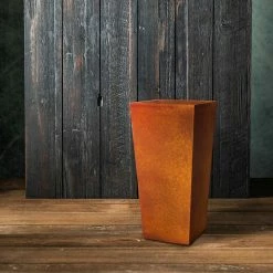 KANTE 28 in. H Iron Oxide Lightweight Concrete Tapered Planter with Drainage Hole, Large Outdoor/Indoor Tall Square Planter 16 KANTE 28 in. H Iron Oxide Lightweight Concrete Tapered Planter with Drainage Hole, Large Outdoor/Indoor Tall Square Planter -VIGORO Store iron oxide kante plant pots rf0229a s c80621 76 1000