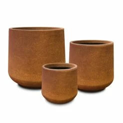 KANTE 17.3 in., 13.4 in., & 10.6 in. H Round Iron Oxide Concrete Planter (Set of 3) Outdoor Indoor Large Pots w/Drainage Holes 13 KANTE 17.3 in., 13.4 in., & 10.6 in. H Round Iron Oxide Concrete Planter (Set of 3) Outdoor Indoor Large Pots w/Drainage Holes -VIGORO Store iron oxide kante plant pots rf2015022bcd c80621 1f 1000