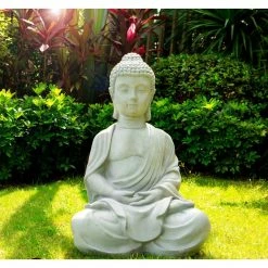 KANTE 25.6 in. H Natural Concrete/Fiberglass Indoor Outdoor Sitting Meditating Zen Buddha Statue 18 KANTE 25.6 in. H Natural Concrete/Fiberglass Indoor Outdoor Sitting Meditating Zen Buddha Statue -VIGORO Store kante garden statues osp141006 c80021 1f 1000