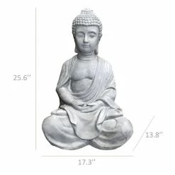 KANTE 25.6 in. H Natural Concrete/Fiberglass Indoor Outdoor Sitting Meditating Zen Buddha Statue 23 KANTE 25.6 in. H Natural Concrete/Fiberglass Indoor Outdoor Sitting Meditating Zen Buddha Statue -VIGORO Store kante garden statues osp141006 c80021 31 1000