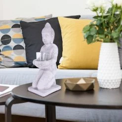 KANTE 12.8 in. H Gray Cement Buddha Tealight Candle Holder Garden Statue Ornament 11 KANTE 12.8 in. H Gray Cement Buddha Tealight Candle Holder Garden Statue Ornament -VIGORO Store kante garden statues sx20200173 1f 1000