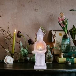 KANTE 12.8 in. H Gray Cement Buddha Tealight Candle Holder Garden Statue Ornament 10 KANTE 12.8 in. H Gray Cement Buddha Tealight Candle Holder Garden Statue Ornament -VIGORO Store kante garden statues sx20200173 4f 1000