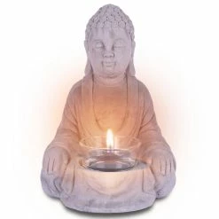 KANTE 6.5 in. H Gray Cement Sitting Buddha Garden Statue Tealight Candle Holder Ornament (2-Pack) 13 KANTE 6.5 in. H Gray Cement Sitting Buddha Garden Statue Tealight Candle Holder Ornament (2-Pack) -VIGORO Store kante garden statues sx20200178 44 1000
