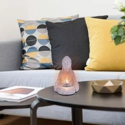 KANTE 6.5 in. H Gray Cement Sitting Buddha Garden Statue Tealight Candle Holder Ornament (2-Pack) 11 KANTE 6.5 in. H Gray Cement Sitting Buddha Garden Statue Tealight Candle Holder Ornament (2-Pack) -VIGORO Store kante garden statues sx20200178 4f 1000