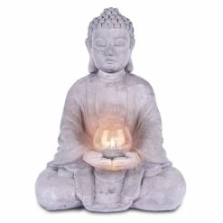 KANTE 14.17 in. H Gray Cement Meditating Buddha Garden Statue Tealight Candle Holder Ornament 12 KANTE 14.17 in. H Gray Cement Meditating Buddha Garden Statue Tealight Candle Holder Ornament -VIGORO Store kante garden statues sx20200179 1f 1000
