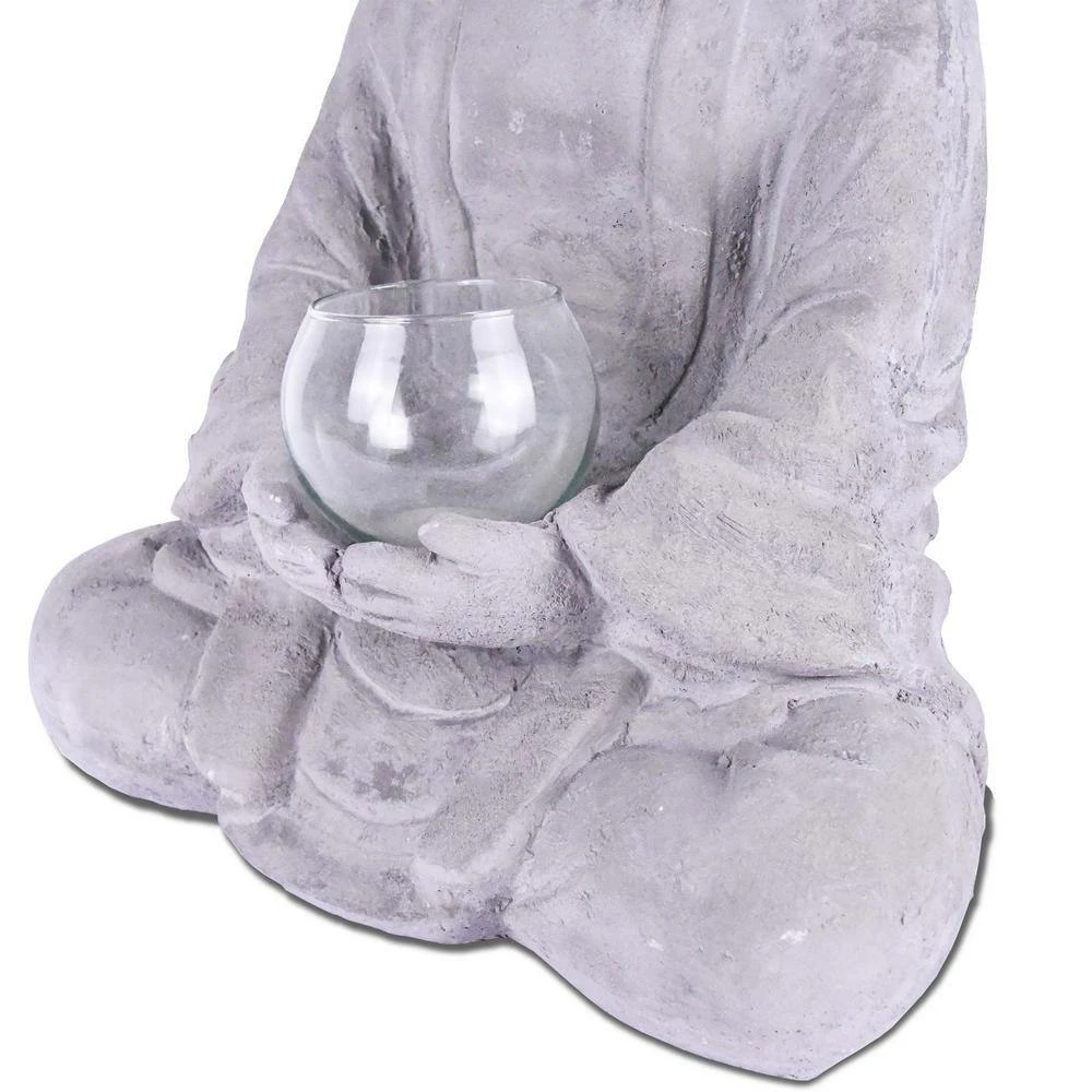 KANTE 14.17 in. H Gray Cement Meditating Buddha Garden Statue Tealight Candle Holder Ornament 9 KANTE 14.17 in. H Gray Cement Meditating Buddha Garden Statue Tealight Candle Holder Ornament - Image 7