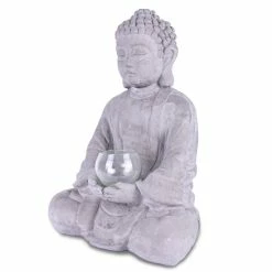 KANTE 14.17 in. H Gray Cement Meditating Buddha Garden Statue Tealight Candle Holder Ornament 14 KANTE 14.17 in. H Gray Cement Meditating Buddha Garden Statue Tealight Candle Holder Ornament -VIGORO Store kante garden statues sx20200179 fa 1000
