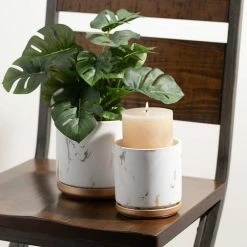 SULLIVANS Marbled White and Gold Terracotta Pot 8 SULLIVANS Marbled White and Gold Terracotta Pot -VIGORO Store marbled white and gold sullivans plant pots cmt1208 4f 1000