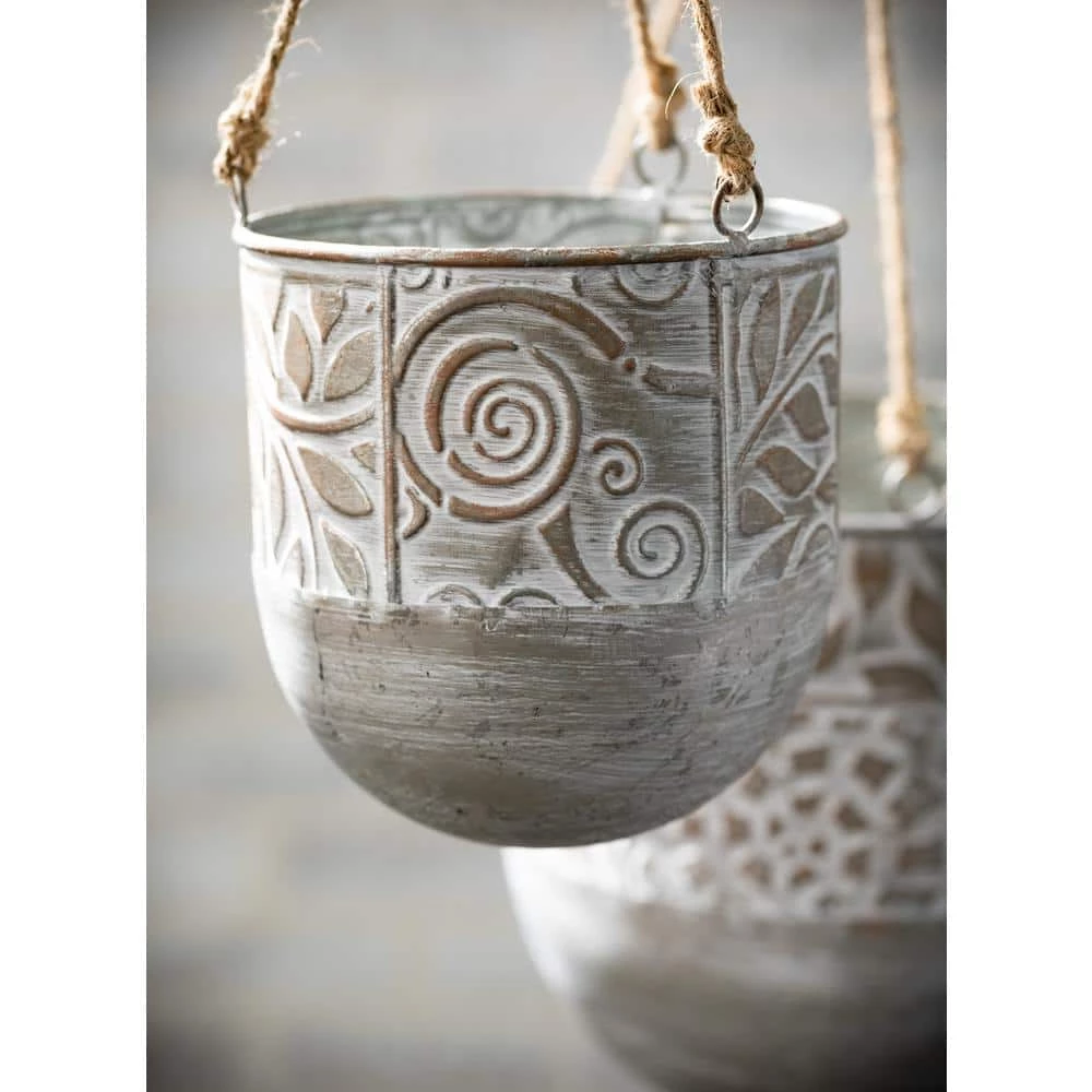 SULLIVANS Multi-Color Metal Hanging Planters (Set of 2) 4 SULLIVANS Multi-Color Metal Hanging Planters (Set of 2) - Image 2