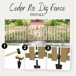 Vigoro 37.1 in. H x 48.3 in. W Cedar Garden Fence Gate -VIGORO Store natural cedar wood vigoro garden fencing 860671 76 1000