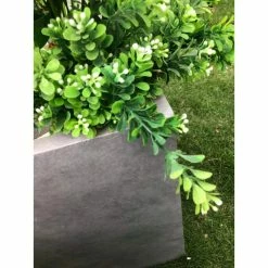 KANTE Set of 3 Lightweight Modern Square Outdoor Planters, 16 in., 12 in. and 10 in. Tall, Natural Concrete -VIGORO Store natural concrete kante plant pots rf0001abcc80021 76 1000