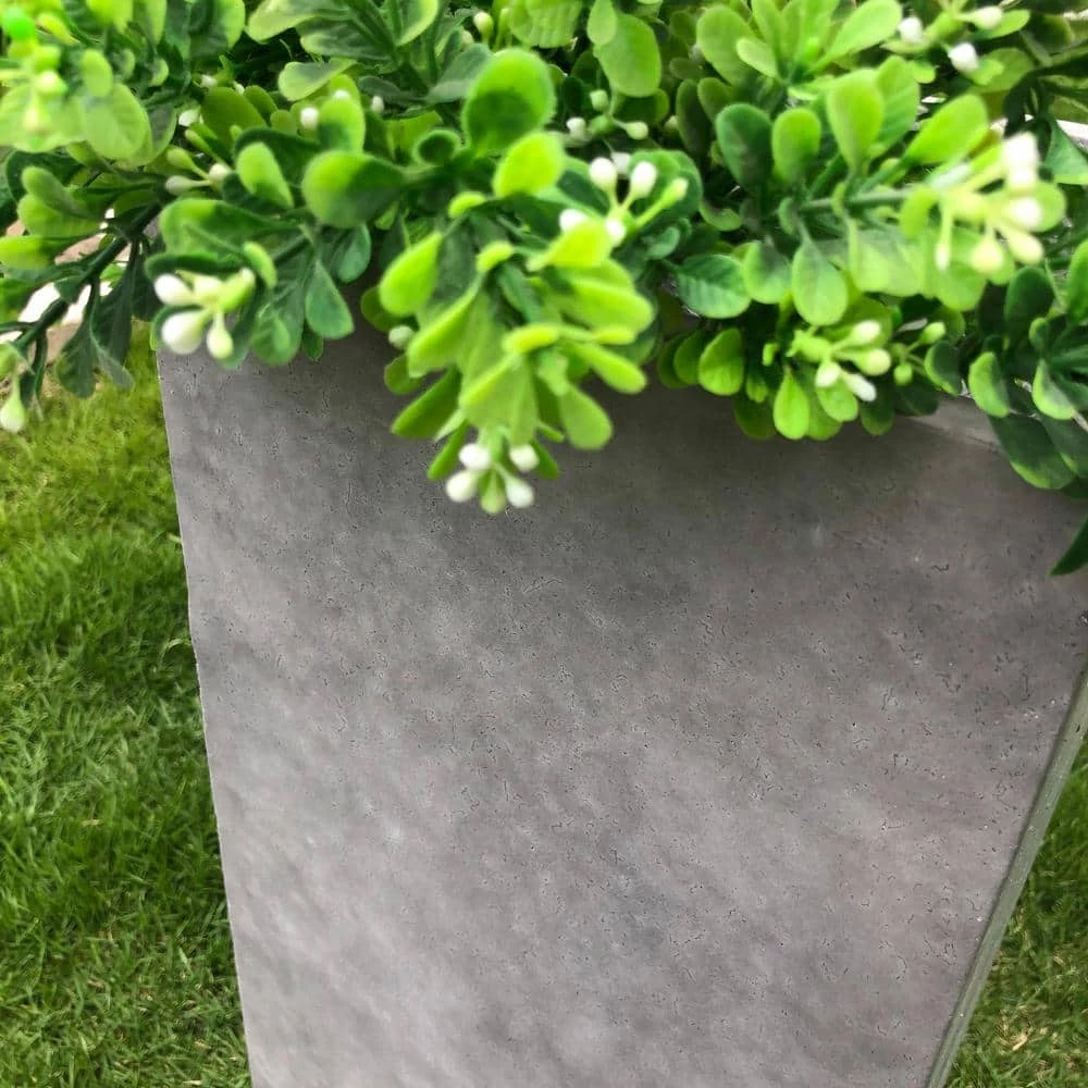 KANTE 24 in. Tall Natural Concrete Lightweight Modern Square Outdoor Planter 5 KANTE 24 in. Tall Natural Concrete Lightweight Modern Square Outdoor Planter - Image 3