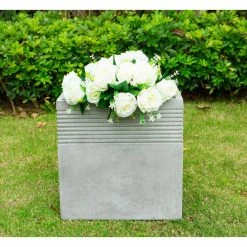 KANTE Small 15 in. Tall Natural Lightweight Concrete Modern Square Outdoor Planter -VIGORO Store natural concrete kante plant pots rf0128b c80021 c3 1000