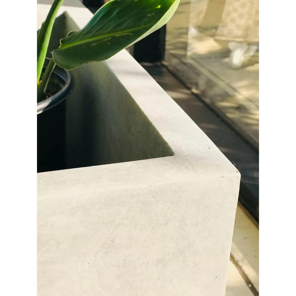 KANTE 37.4 in. L Natural Lightweight Concrete Modern Square Outdoor Planter 5 KANTE 37.4 in. L Natural Lightweight Concrete Modern Square Outdoor Planter - Image 3