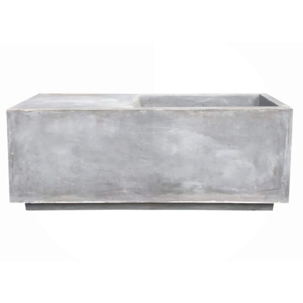 KANTE 37.4 in. L Natural Lightweight Concrete Modern Square Outdoor Planter 3 KANTE 37.4 in. L Natural Lightweight Concrete Modern Square Outdoor Planter