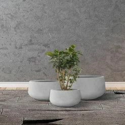 KANTE 21.6", 16.9", and 12.5"W Round Natural Concrete Elegant Planters, Set of 3 Outdoor Indoor Seamless w/ Drainage Hole 15 KANTE 21.6", 16.9", and 12.5"W Round Natural Concrete Elegant Planters, Set of 3 Outdoor Indoor Seamless w/ Drainage Hole -VIGORO Store natural concrete kante plant pots rf2015021abc c80021 44 1000