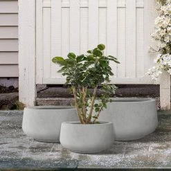 KANTE 21.6", 16.9", and 12.5"W Round Natural Concrete Elegant Planters, Set of 3 Outdoor Indoor Seamless w/ Drainage Hole 17 KANTE 21.6", 16.9", and 12.5"W Round Natural Concrete Elegant Planters, Set of 3 Outdoor Indoor Seamless w/ Drainage Hole -VIGORO Store natural concrete kante plant pots rf2015021abc c80021 76 1000
