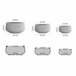 KANTE 21.6", 16.9", and 12.5"W Round Natural Concrete Elegant Planters, Set of 3 Outdoor Indoor Seamless w/ Drainage Hole 12 KANTE 21.6", 16.9", and 12.5"W Round Natural Concrete Elegant Planters, Set of 3 Outdoor Indoor Seamless w/ Drainage Hole -VIGORO Store natural concrete kante plant pots rf2015021abc c80021 c3 1000