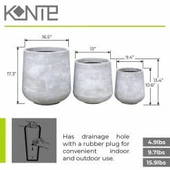 KANTE 17.3 in. Tall Natural Lightweight Concrete Footed Tulip Outdoor Round Planter (Set of 3) 13 KANTE 17.3 in. Tall Natural Lightweight Concrete Footed Tulip Outdoor Round Planter (Set of 3) -VIGORO Store natural kante plant pots rf2015022bcd c80021 44 1000