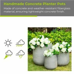 KANTE 17.3 in. Tall Natural Lightweight Concrete Footed Tulip Outdoor Round Planter (Set of 3) 14 KANTE 17.3 in. Tall Natural Lightweight Concrete Footed Tulip Outdoor Round Planter (Set of 3) -VIGORO Store natural kante plant pots rf2015022bcd c80021 fa 1000