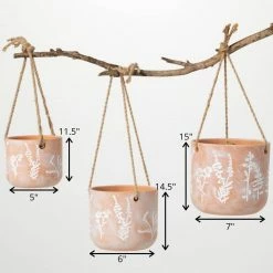 SULLIVANS Terracotta Herb Hanging Ceramic Planters - Set of 3 9 SULLIVANS Terracotta Herb Hanging Ceramic Planters - Set of 3 -VIGORO Store orange sullivans plant pots cm3008 1f 1000