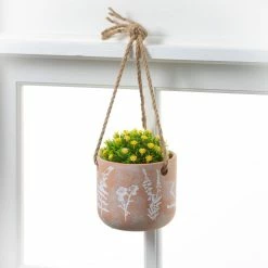 SULLIVANS Terracotta Herb Hanging Ceramic Planters - Set of 3 8 SULLIVANS Terracotta Herb Hanging Ceramic Planters - Set of 3 -VIGORO Store orange sullivans plant pots cm3008 4f 1000