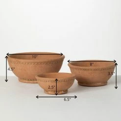 SULLIVANS Adobe Cement Dish Planter - Set of 3 11 SULLIVANS Adobe Cement Dish Planter - Set of 3 -VIGORO Store orange sullivans plant pots cmt1218 44 1000