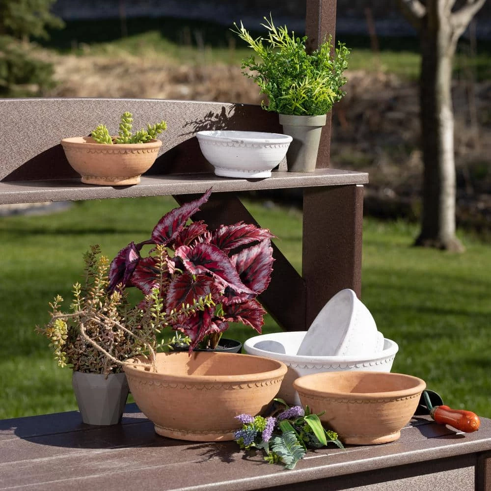 SULLIVANS Adobe Cement Dish Planter - Set of 3 5 SULLIVANS Adobe Cement Dish Planter - Set of 3 - Image 3
