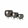 SULLIVANS Pewter Metal Pot With Feet (Set of 3) 1 SULLIVANS Pewter Metal Pot With Feet (Set of 3) -VIGORO Store pewter sullivans plant pots met1626 64 1000