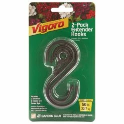 Vigoro 1.77 in. x 0.157 in. x 3.35 in. Black Metal Extender Hooks (2-Pack) -VIGORO Store powder coating vigoro plant hangers 541117 a0 1000