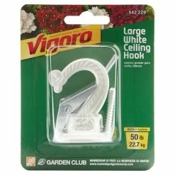 Vigoro 1.75 in. x 1.5 in. x 2.25 in. White Metal Large Ceiling Hook -VIGORO Store powder coating vigoro plant hangers 542229 40 1000