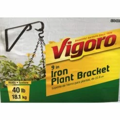 Vigoro 9.81 in. x 0.625 in. x 4.5 in. Black Iron Plant Bracket -VIGORO Store powder coating vigoro plant hangers 570591 1d 1000