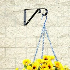 Vigoro 9.81 in. x 0.625 in. x 4.5 in. Black Iron Plant Bracket -VIGORO Store powder coating vigoro plant hangers 570591 66 1000