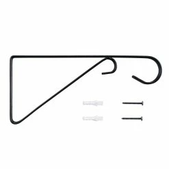 Vigoro 9.81 in. x 0.625 in. x 4.5 in. Black Iron Plant Bracket -VIGORO Store powder coating vigoro plant hangers 570591 77 1000