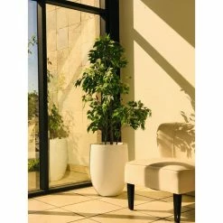 KANTE 21.7 in. H Round Pure White Concrete Indoor Outdoor Modern Tall Planter 20 KANTE 21.7 in. H Round Pure White Concrete Indoor Outdoor Modern Tall Planter -VIGORO Store pure white kante plant pots osc0066a c80011 76 1000