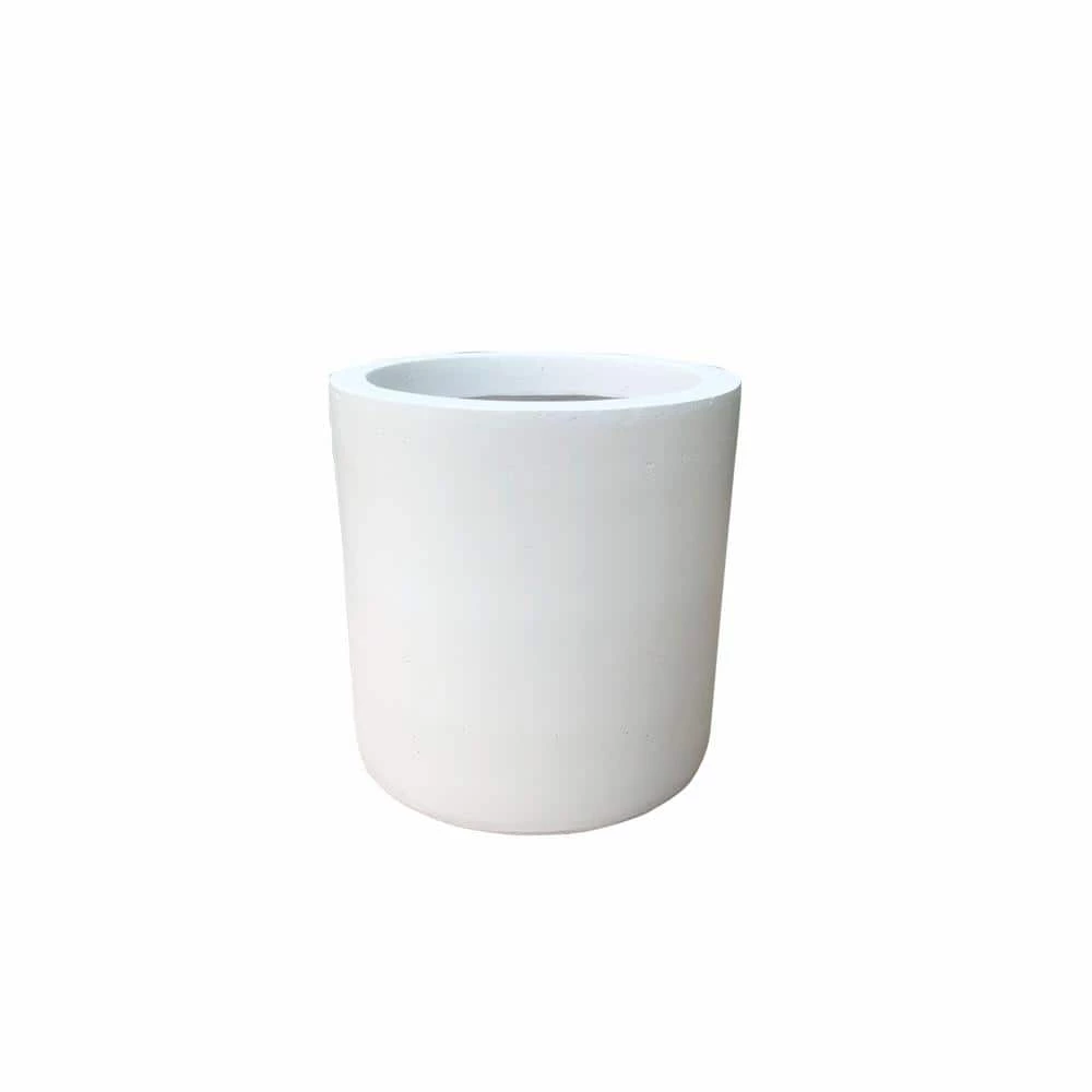 KANTE 9.8 in. W Round Pure White Concrete/Fiberglass Indoor Outdoor Modern Seamless Planter 3 KANTE 9.8 in. W Round Pure White Concrete/Fiberglass Indoor Outdoor Modern Seamless Planter