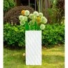 KANTE 27.6 in. H Square Pure White Concrete/Fiberglass Indoor Outdoor Elegant Retro Tall Planter -VIGORO Store pure white kante plant pots osf0202c c80011 64 1000