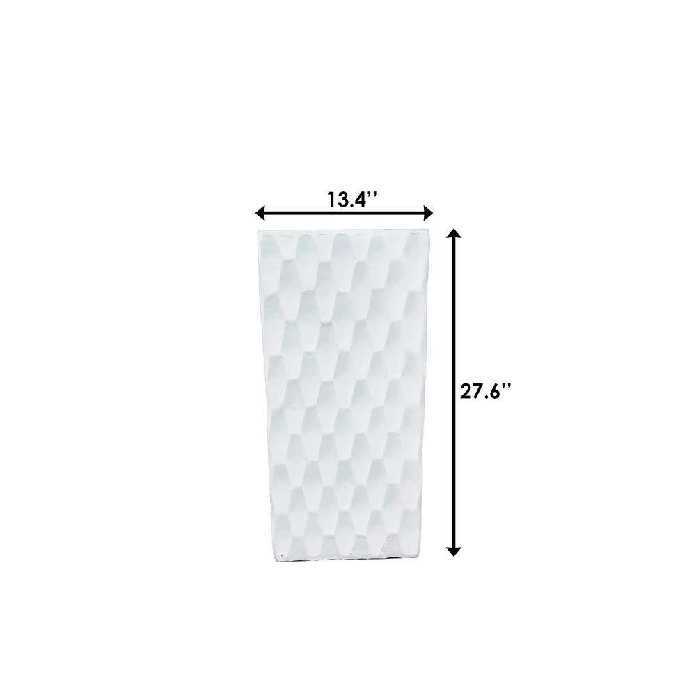 KANTE 27.6 in. H Square Pure White Concrete/Fiberglass Indoor Outdoor Elegant Retro Tall Planter 9 KANTE 27.6 in. H Square Pure White Concrete/Fiberglass Indoor Outdoor Elegant Retro Tall Planter - Image 7