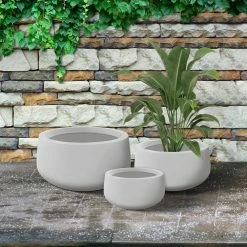 KANTE 19.6 in., 15.7 in. & 11.8 in. W Round Pure White Concrete Elegant Planters Set of 3, Outdoor Indoor w/Drainage Holes 17 KANTE 19.6 in., 15.7 in. & 11.8 in. W Round Pure White Concrete Elegant Planters Set of 3, Outdoor Indoor w/Drainage Holes -VIGORO Store pure white kante plant pots rc0051abc c80011 76 1000