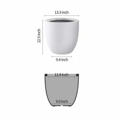 KANTE 13.39 in. x 12.6 in. Round Pure White Lightweight Concrete and Fiberglass Indoor Outdoor Planter with Drainage Hole 11 KANTE 13.39 in. x 12.6 in. Round Pure White Lightweight Concrete and Fiberglass Indoor Outdoor Planter with Drainage Hole -VIGORO Store pure white kante plant pots rc0152b c80011 4f 1000
