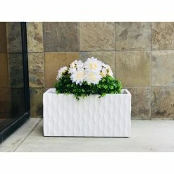 KANTE Large 31.5 in. L Pure White Lightweight Concrete Retro Rectangle Outdoor Planter -VIGORO Store pure white kante plant pots rf0203b c80011 4f 1000