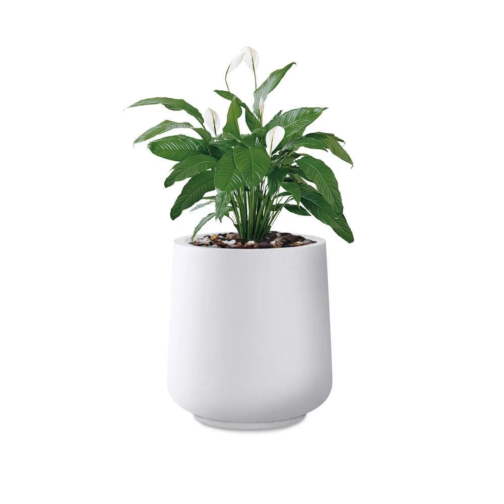 KANTE 17.3 in. H Round Pure White Concrete Planter, Outdoor Indoor Large Planter Pots Containers with Drainage Holes 3 KANTE 17.3 in. H Round Pure White Concrete Planter, Outdoor Indoor Large Planter Pots Containers with Drainage Holes