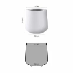 KANTE 13.4 in. H Pure White Tuliped Round Concrete Planter, Outdoor Indoor Large Planter Pots, Containers with Drainage Holes -VIGORO Store pure white kante plant pots rf2015022c c80011 4f 1000