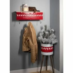 SULLIVANS Red & White Reindeer Metal and Wood Planter Stand (Set of 2) -VIGORO Store red sullivans plant pots met1741 4f 1000