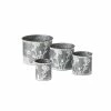SULLIVANS Silver Metal Flower Patterned Planter (Set of 4) 1 SULLIVANS Silver Metal Flower Patterned Planter (Set of 4) -VIGORO Store silver sullivans plant pots met1702 64 1000