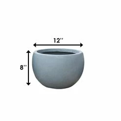 KANTE 12 in. W Round Slate Gray Concrete/Fiberglass Indoor Outdoor Modern Seamless Bowl Planter -VIGORO Store slate gray kante plant pots osc0049a c60611 d4 1000