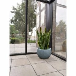 KANTE 12 in. W Round Slate Gray Concrete/Fiberglass Indoor Outdoor Modern Seamless Bowl Planter -VIGORO Store slate gray kante plant pots osc0049a c60611 fa 1000