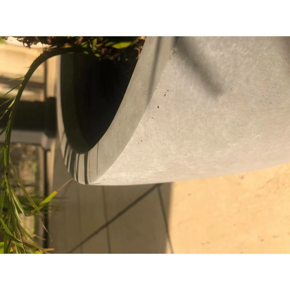 KANTE 20 in., 16 in. and 12 in. W Round Slate Gray Concrete/Fiberglass Indoor Outdoor Elegant Bowl Planters (Set of 3) 4 KANTE 20 in., 16 in. and 12 in. W Round Slate Gray Concrete/Fiberglass Indoor Outdoor Elegant Bowl Planters (Set of 3) - Image 2
