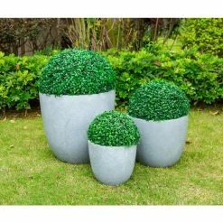 KANTE 18", 14" and 10"W Round Slate Gray Lightweight Concrete/Fiberglass Indoor Outdoor Elegant Seamless Planters (Set of 3) 17 KANTE 18", 14" and 10"W Round Slate Gray Lightweight Concrete/Fiberglass Indoor Outdoor Elegant Seamless Planters (Set of 3) -VIGORO Store slate gray kante plant pots osc0050abc c60611 fa 1000
