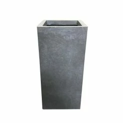 KANTE 20 in. H Square Slate Gray Lightweight Concrete/Fiberglass Indoor Outdoor Elegant Tall Planter -VIGORO Store slate gray kante plant pots osf0002a c60611 44 1000